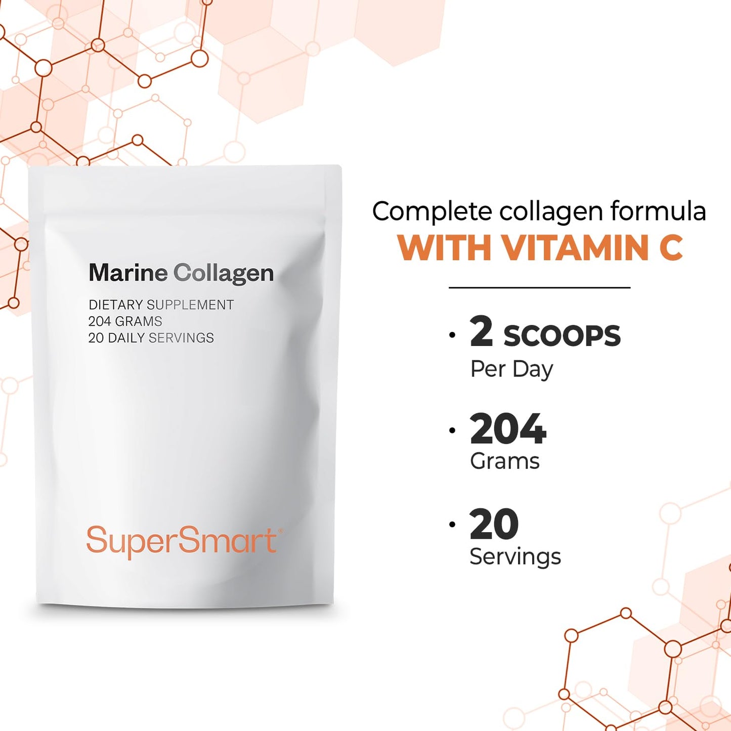Supersmart Marine Collagen Powder, 7.2 Ounce