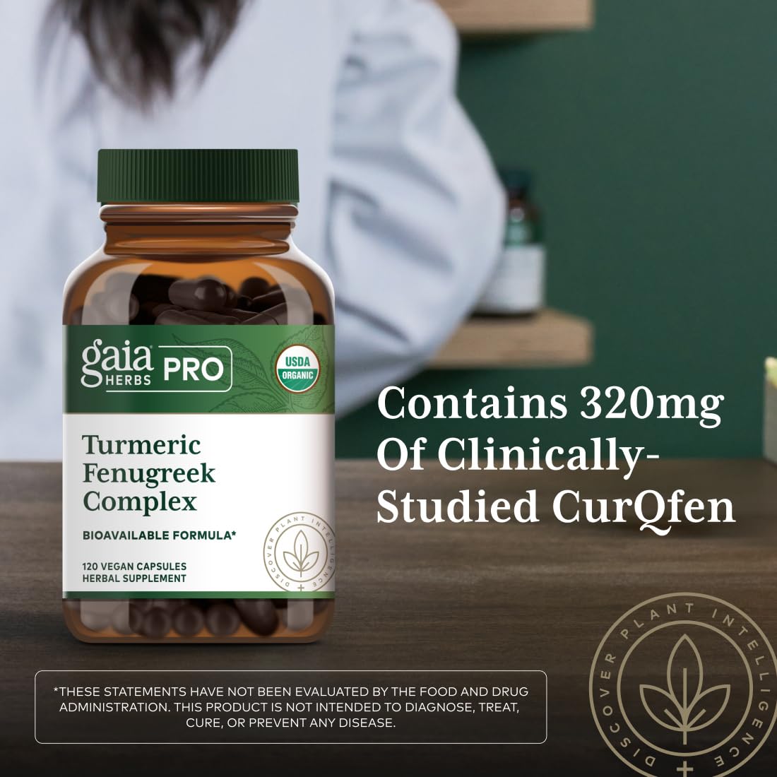 Gaia Herbs PRO Turmeric Fenugreek Complex, 120 Capsules