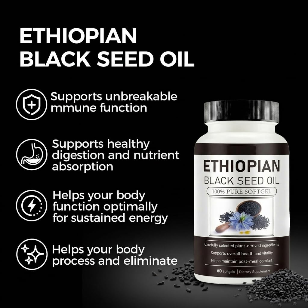 FW ZONE Ethiopian Black Seed Oil Softgels, 60 Count