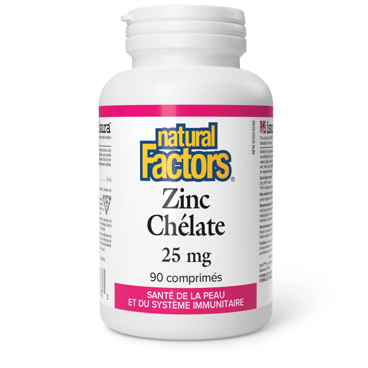 Natural Factors Zinc Chelate 25mg Tablet, 90 Tablets