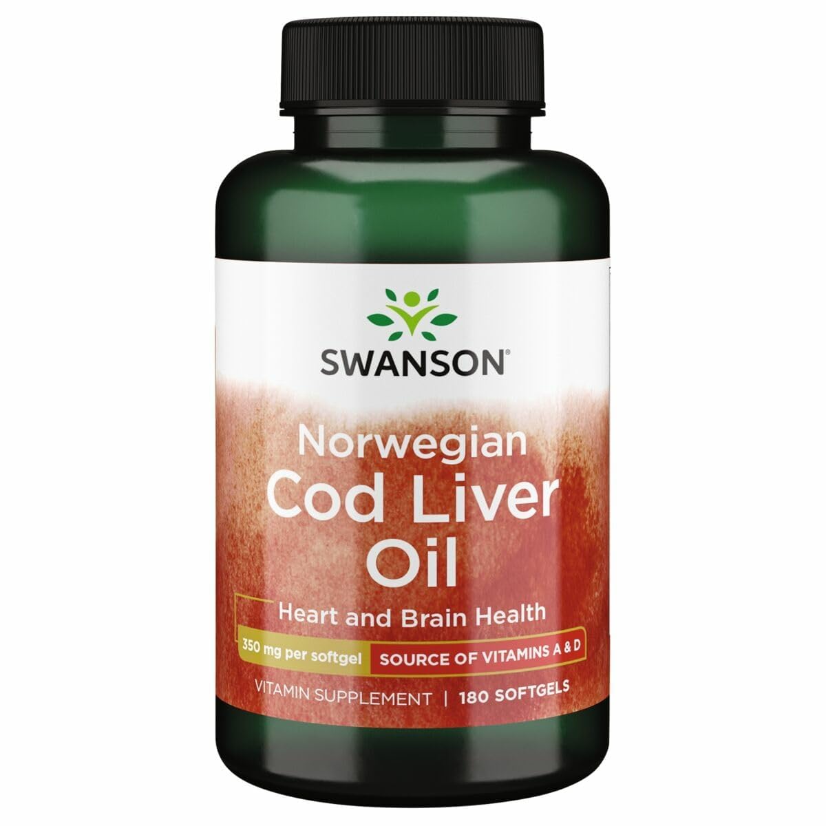 Swanson Cod Liver Oil Softgels 180 Count