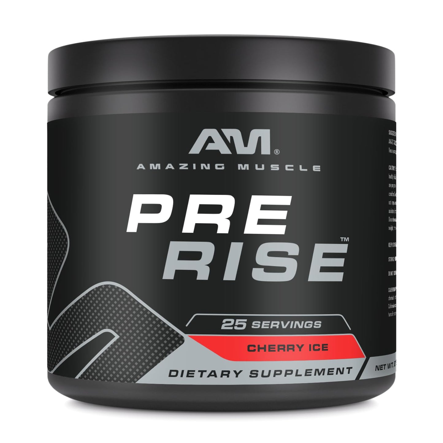 Amazing Muscle Pre Rise Pre-Workout Powder with Caffeine & Beta-Alanine for Men & Women, Cherry Ice, 25 Servings, 1 Pack