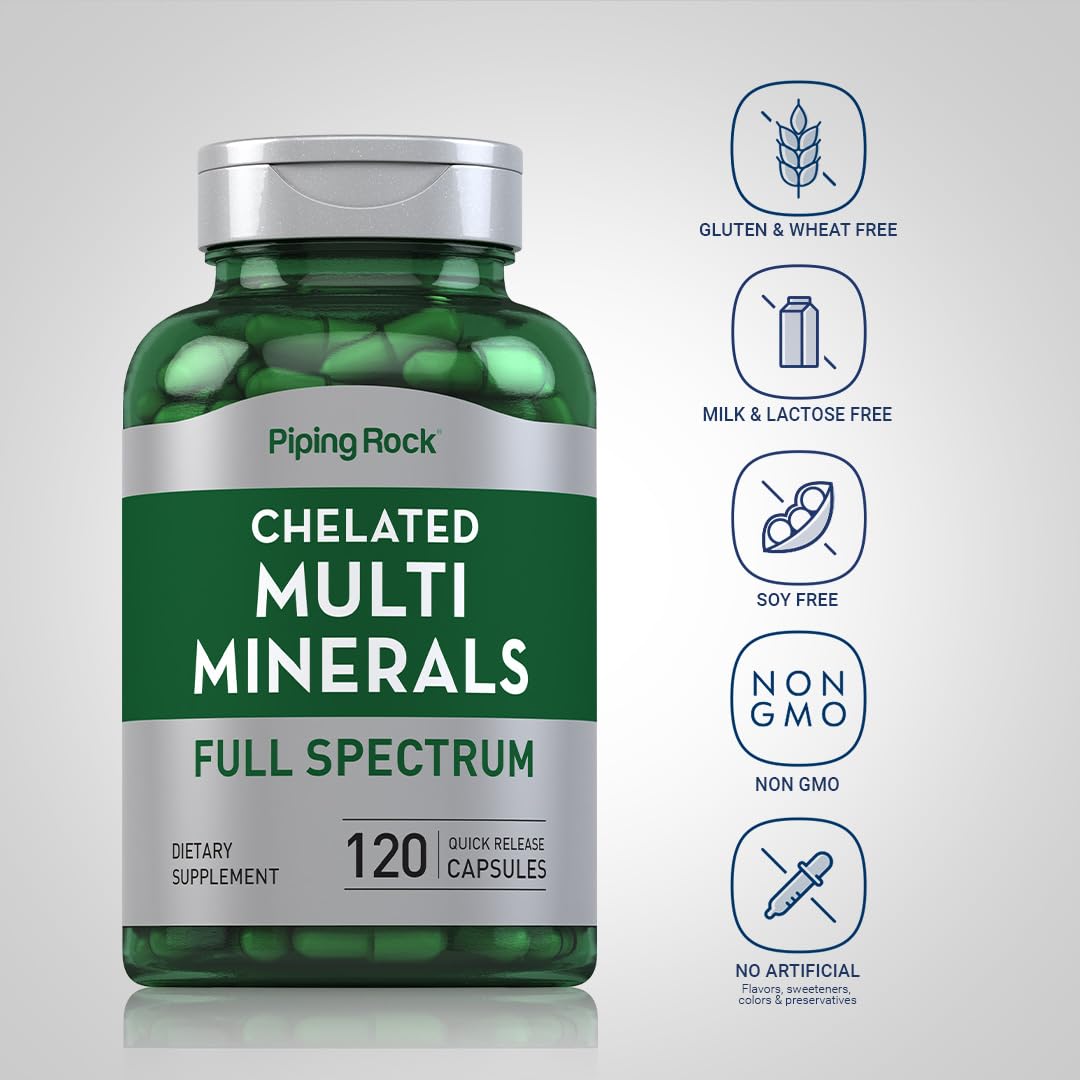 Piping Rock Mega Multi Mineral Chelated Supplement Capsules 120 Count