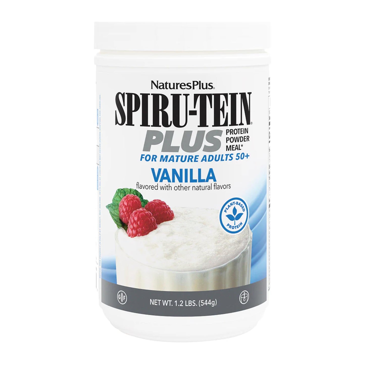 NaturesPlus SPIRU-TEIN Plus Vanilla Protein Powder, 19.2 oz, 16 Servings