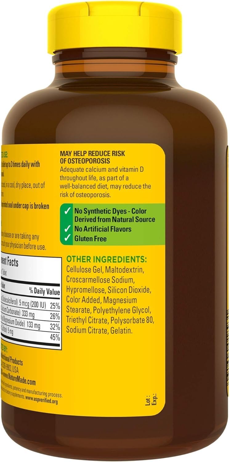 Nature Made Calcium, Magnesium & Zinc with Vitamin D Tablets, 900 Tablets