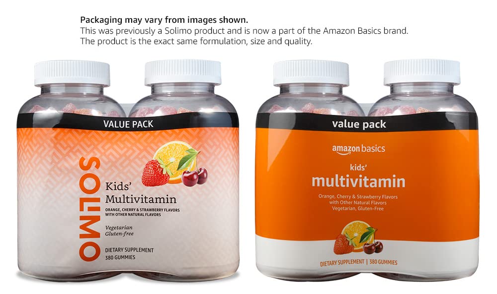 Amazon Basics Kids' Multivitamin Gummies 380 Count