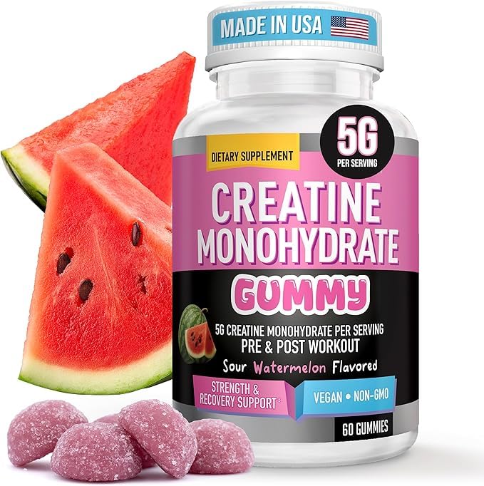 Helix Heal Creatine Gummies 5000mg Watermelon Flavor, 60 Gummies
