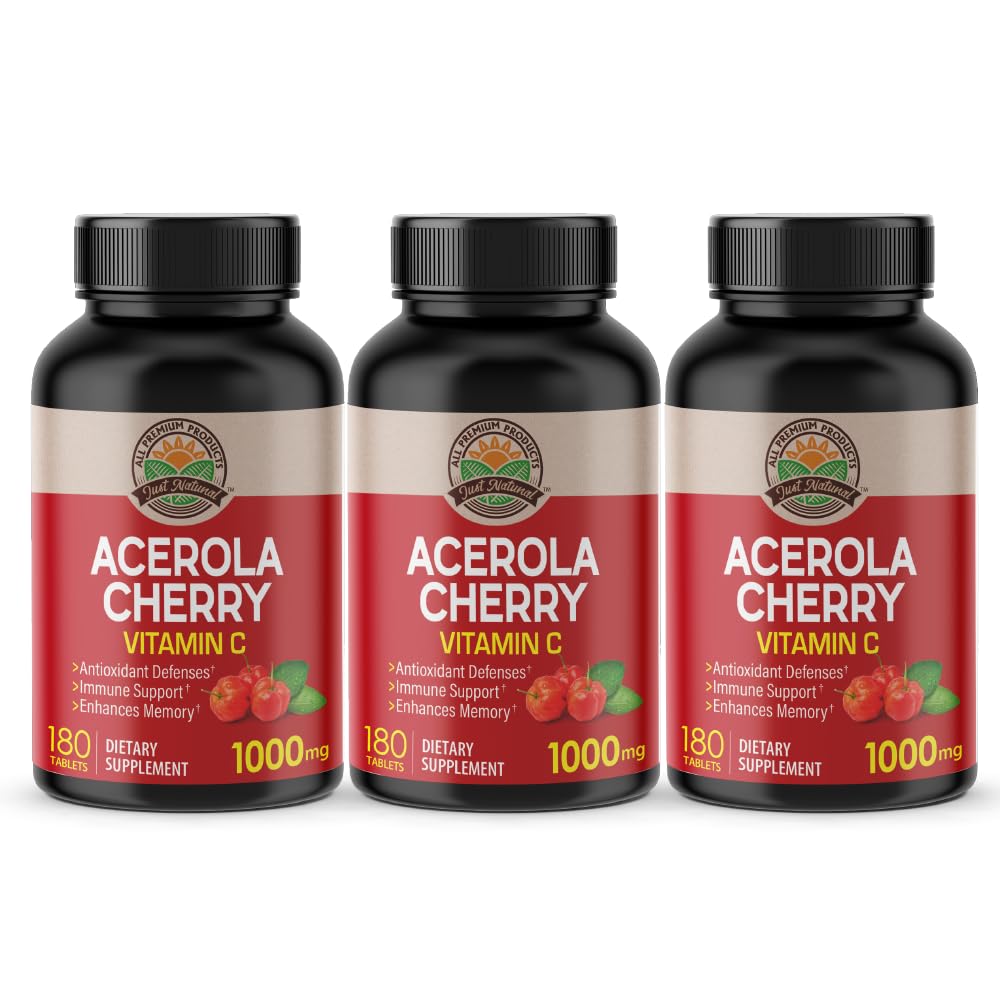 NANOWELL Acerola Cherry Vitamin C 1000mg Tablets, Immune Support, 540 Tablets