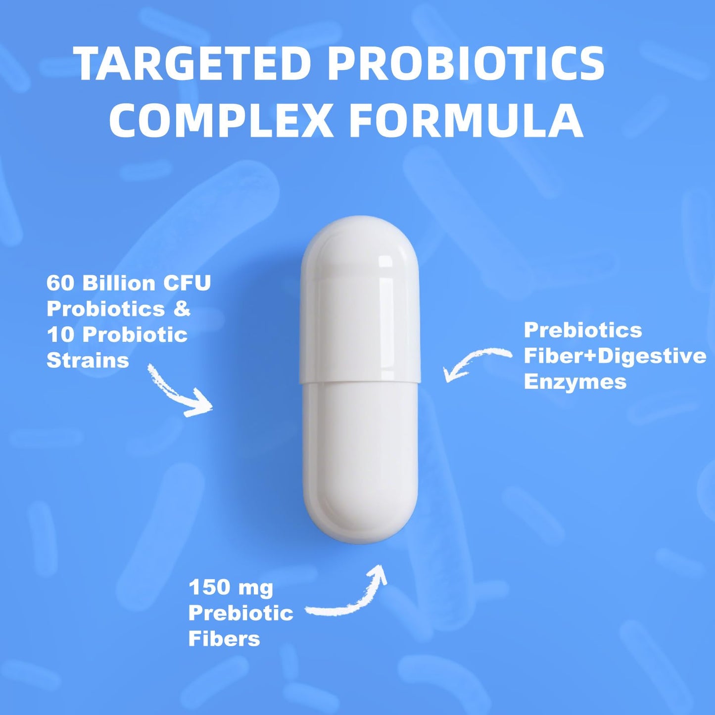Sound Health Bloom 60 Billion CFU Probiotic Capsules with Prebiotics, 10 Strains Digestive Gut Support Probiotics Supplement for Adults, Vegan, Non-GMO, Gluten Free, 60 Capsules