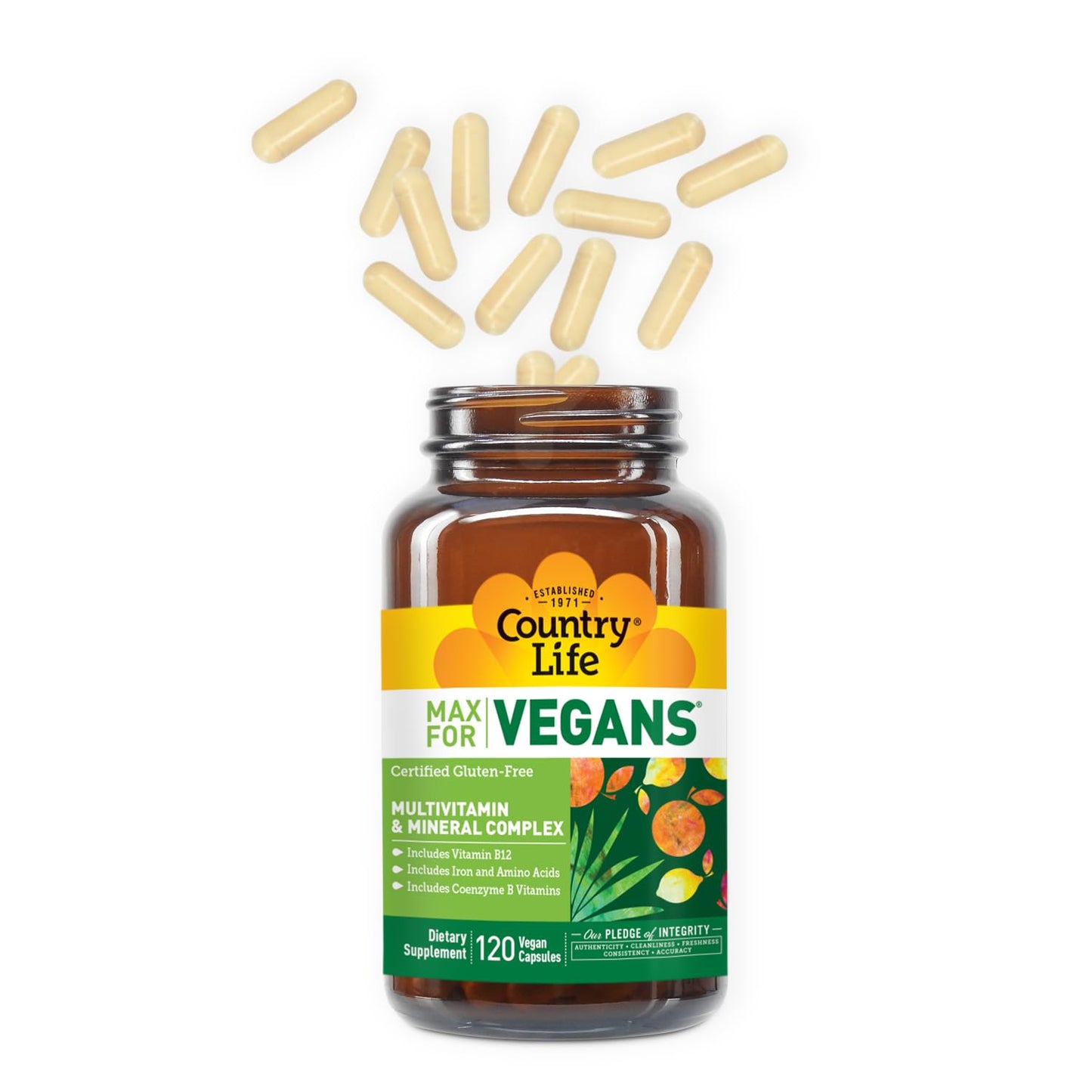 Country Life Max for Vegans Multivitamin Capsules 120 Capsules