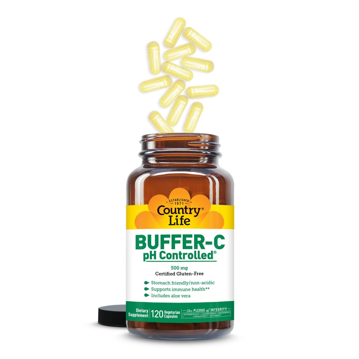 Country Life Buffer-C Vitamin C 500 mg, 120 Vegetarian Capsules