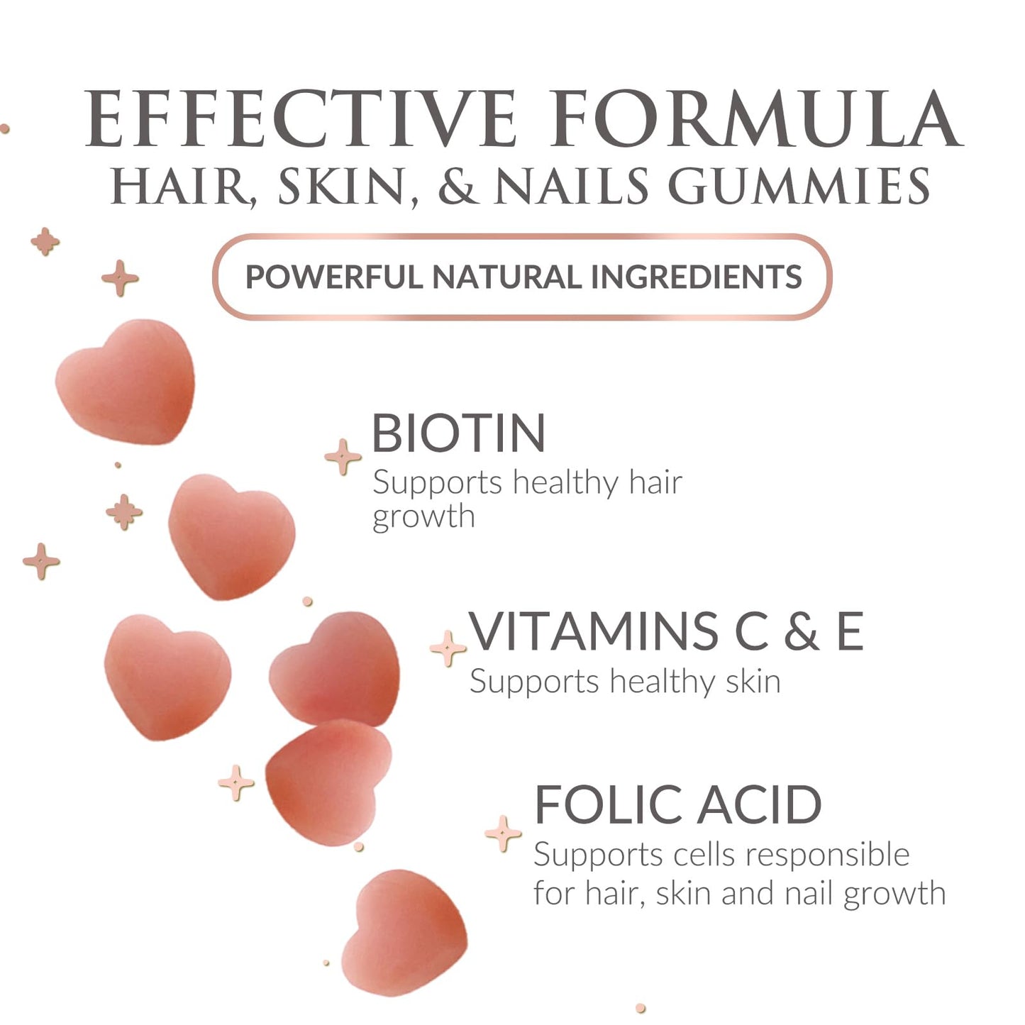 Nature's Nutrition Biotin Hair Vitamins Gummies 5000 mcg, Vegetarian, 60 Gummies