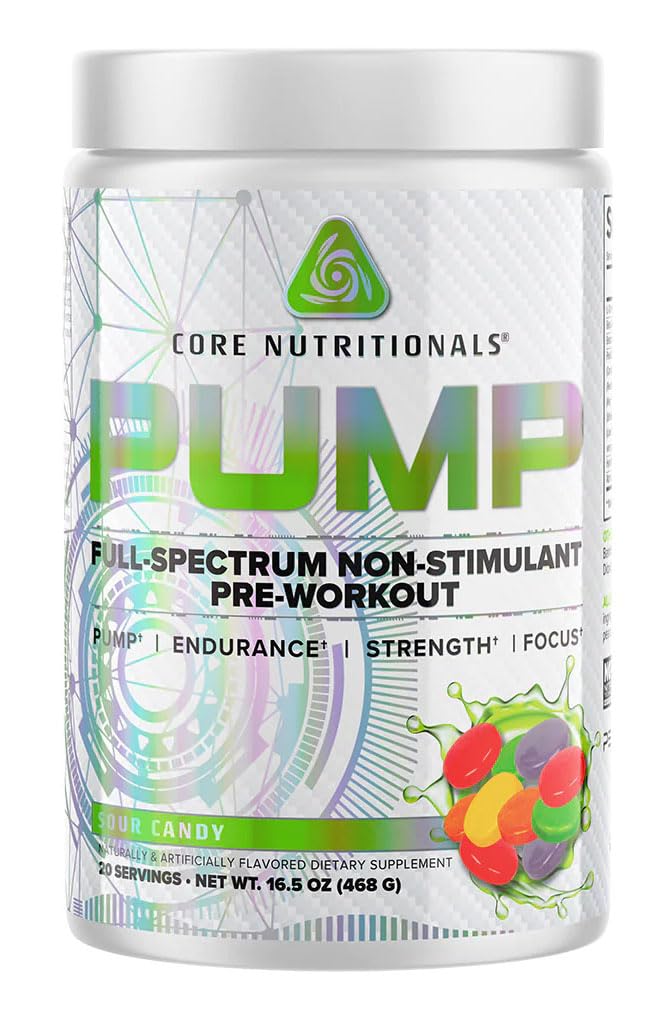 Core Nutritionals Pump Full-Spectrum Non-Stimulant Pre-Workout Powder, 16.5 Servings