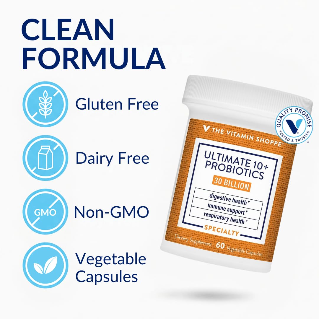 The Vitamin Shoppe Brand Ultimate 10+ Probiotics 13B CFUs Capsules 60 Count