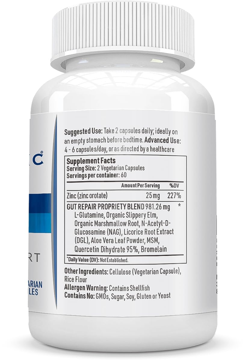 Liver Medic Leaky Gut Repair Natural Gut Health Supplement with Glutamine Capsule, 120 Capsules