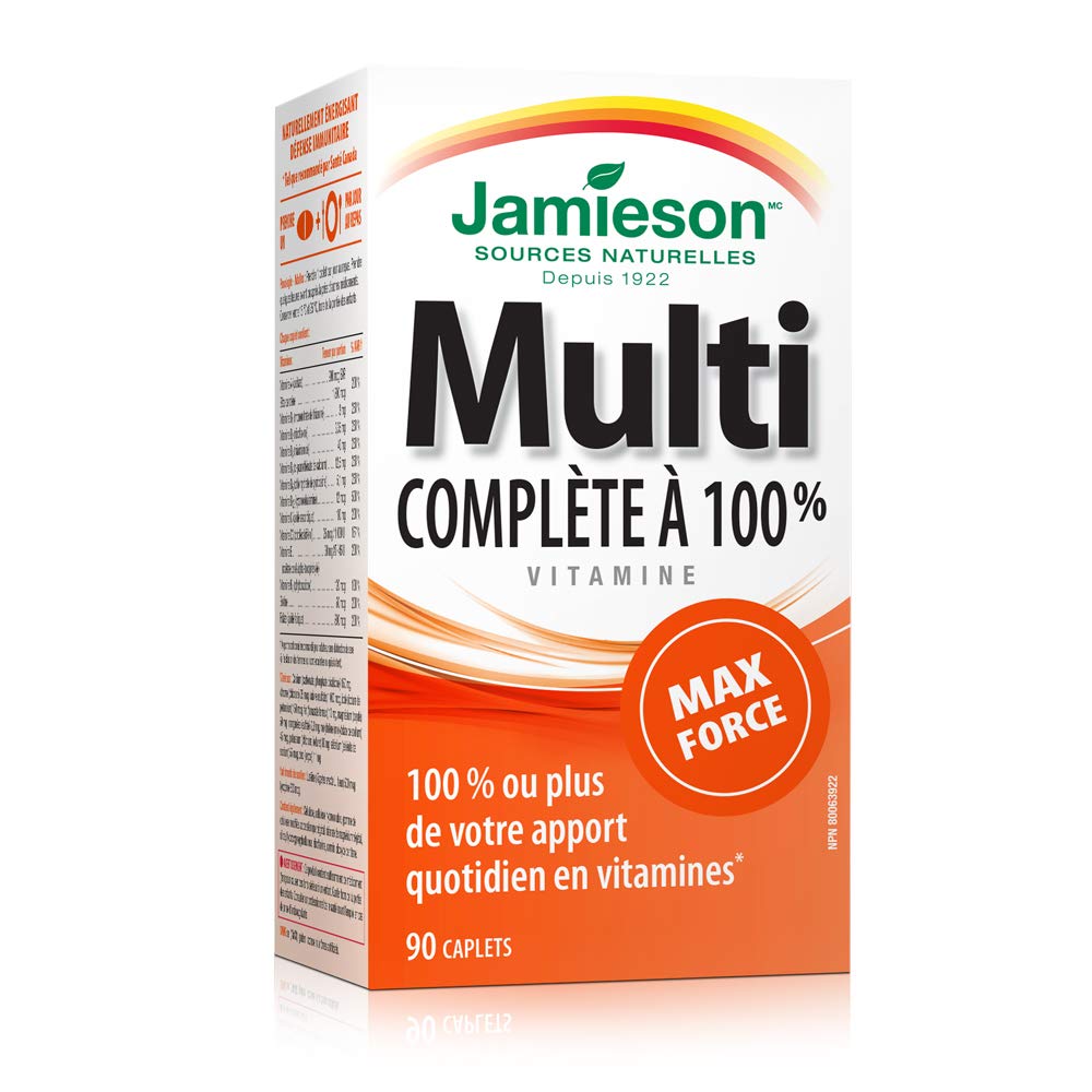Jamieson Laboratories 100% Complete Multivitamin Max Strength Formula, 90 Capsules