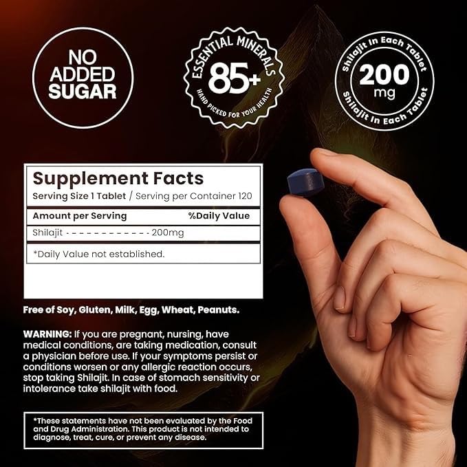 LEAFTOUCH-UNLOCK THE POWER OF HERBS Pure Gold Shilajit Tablet, 60 Tablets