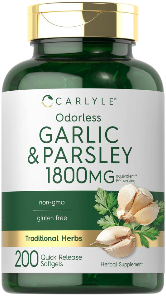 Carlyle Odorless Garlic & Parsley Supplement Softgels 200