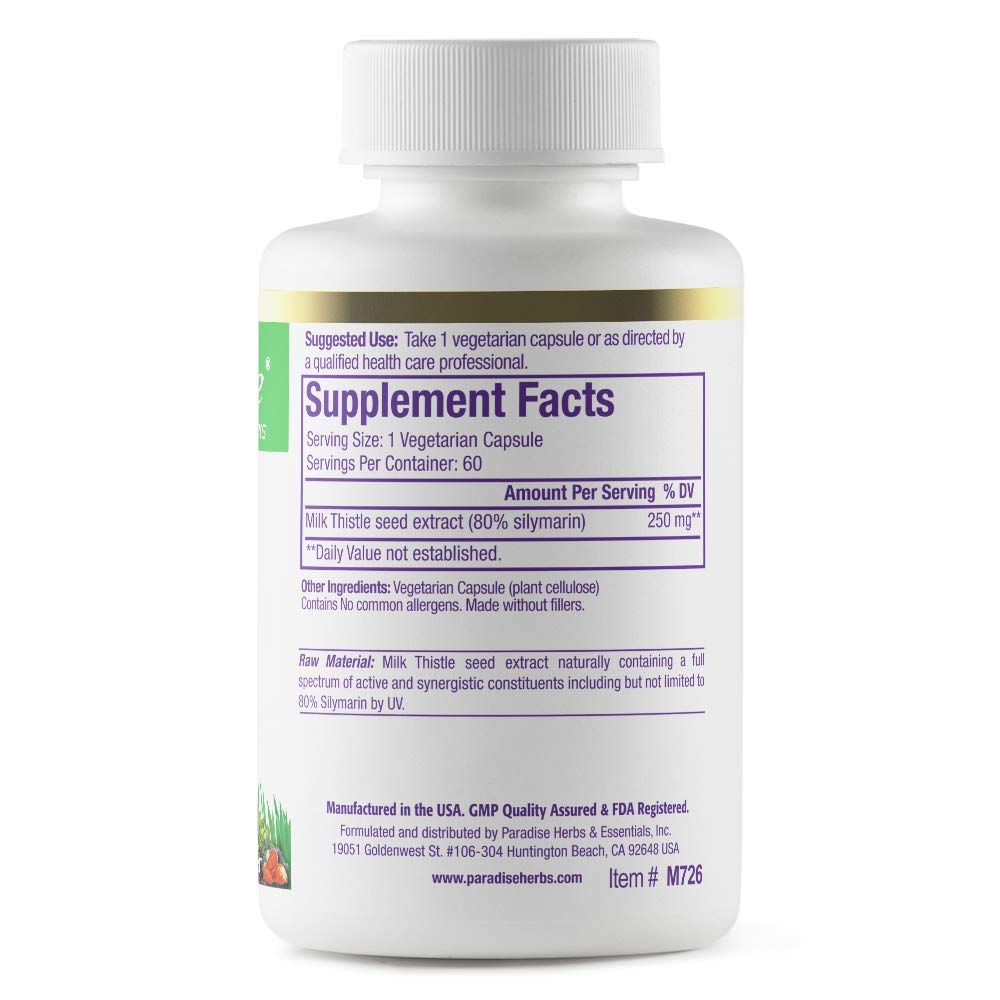 Paradise Herbs Milk Thistle 60 Capsules