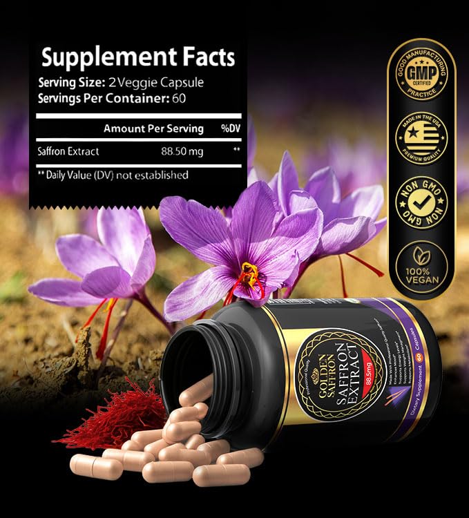 Golden Saffron Saffron Extract Capsules 60 Count
