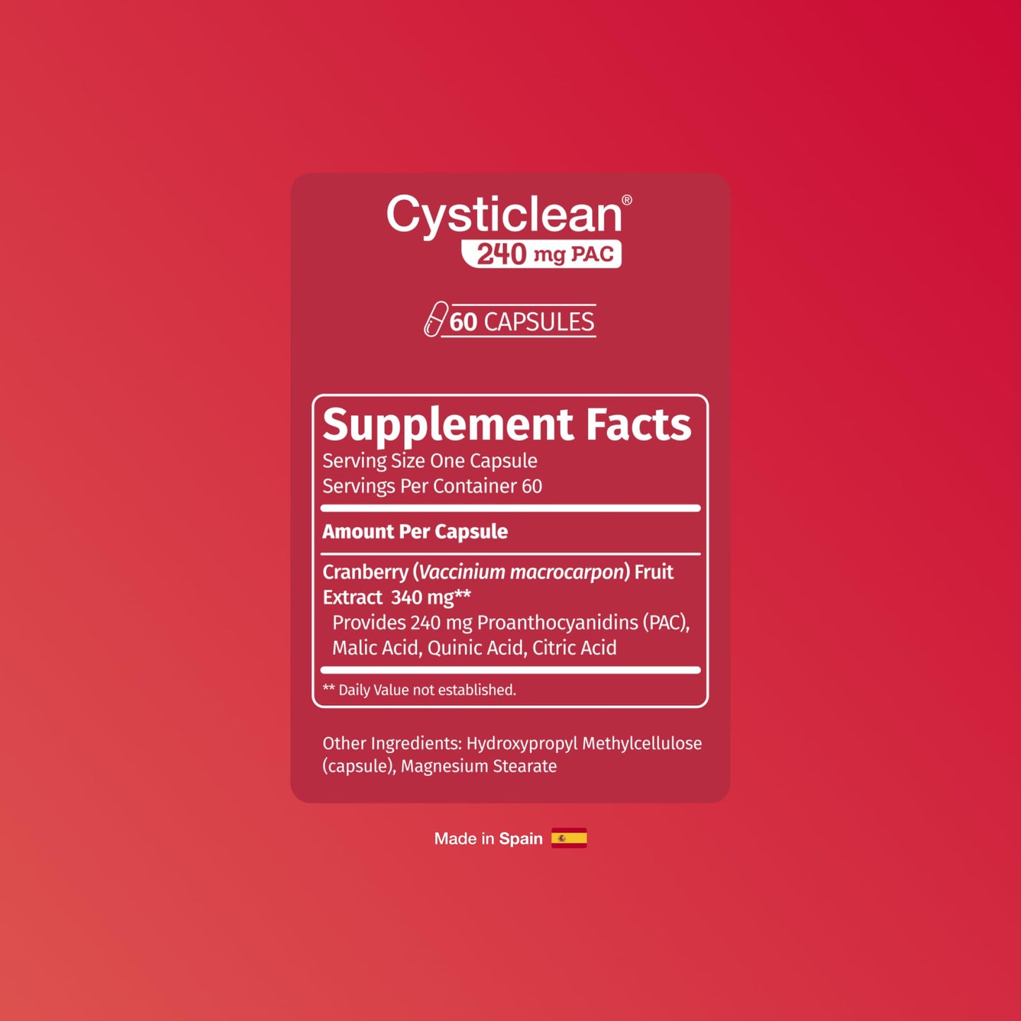 Cysticlean Cranberry PAC Capsules, 60 Count
