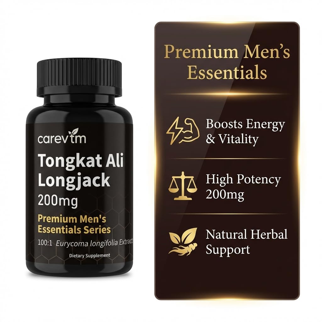 CAREVTM Tongkat Ali 500mg Enhanced with Tribulus Terrestris Liquid Extract Capsule 1 Count