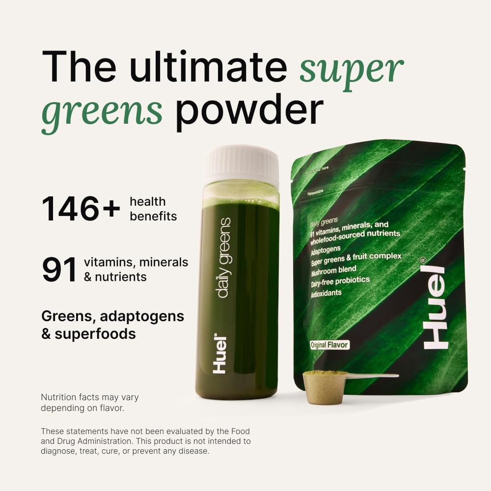 Huel Daily Greens Powder Lemon & Ginger, 30 Servings