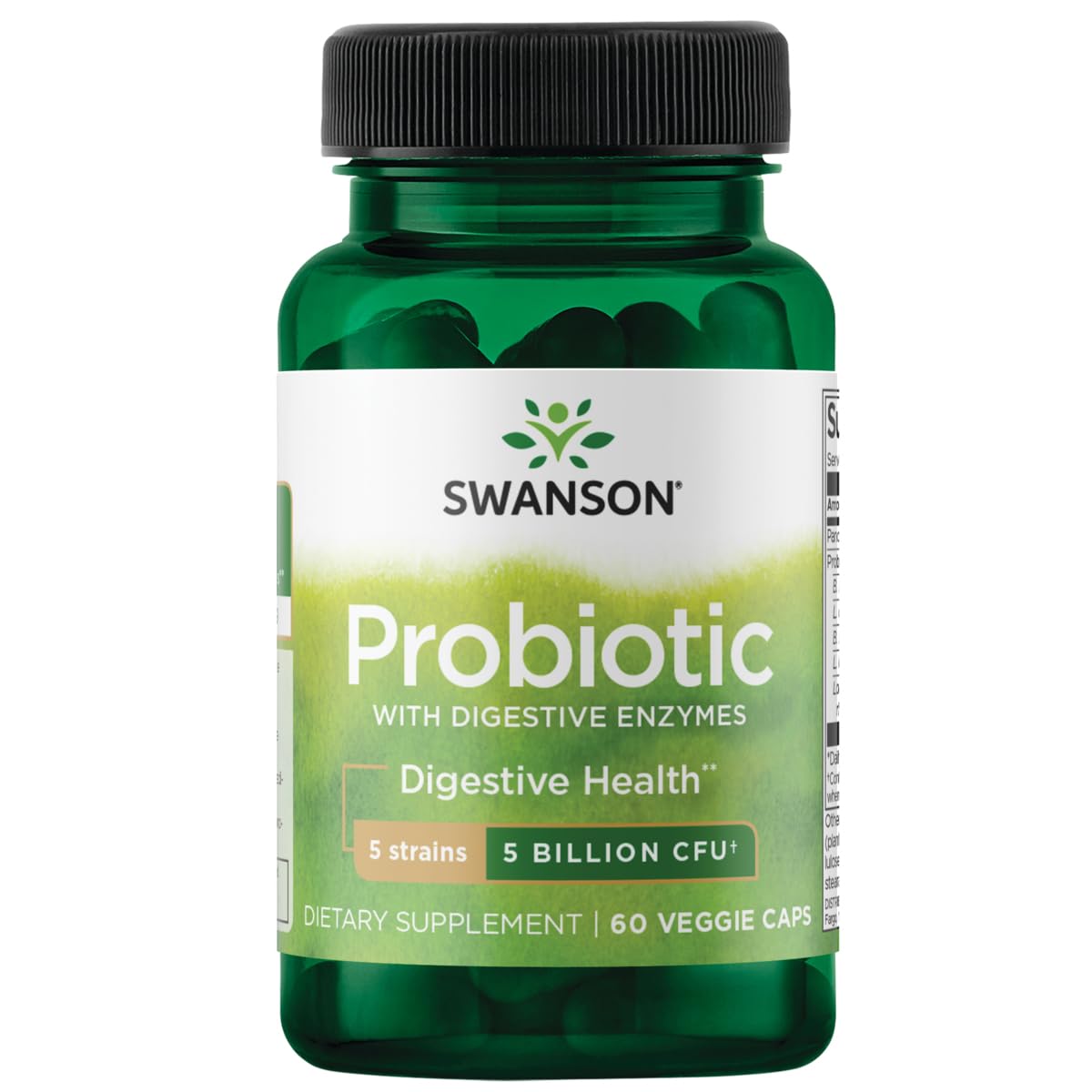Swanson Probiotic with Digestive Enzymes 5 Billion CFU Capsule 60 Count