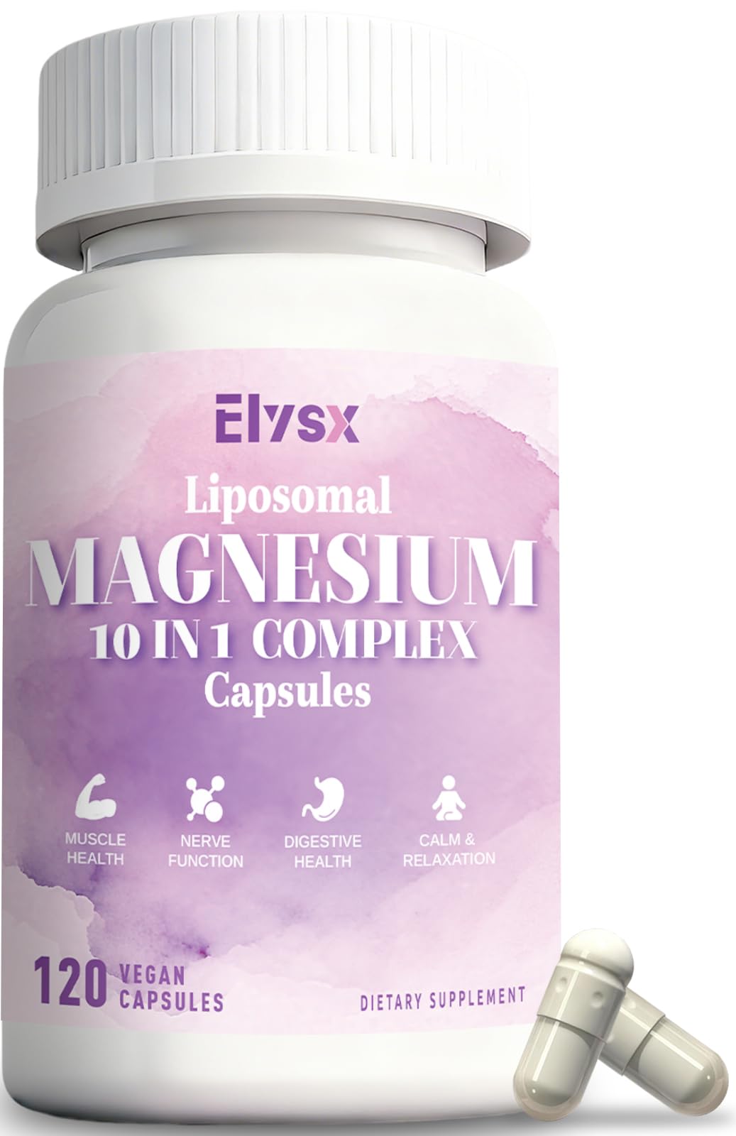 Elysx Magnesium 10-in-1 500mg Complex Capsules, 120 Count