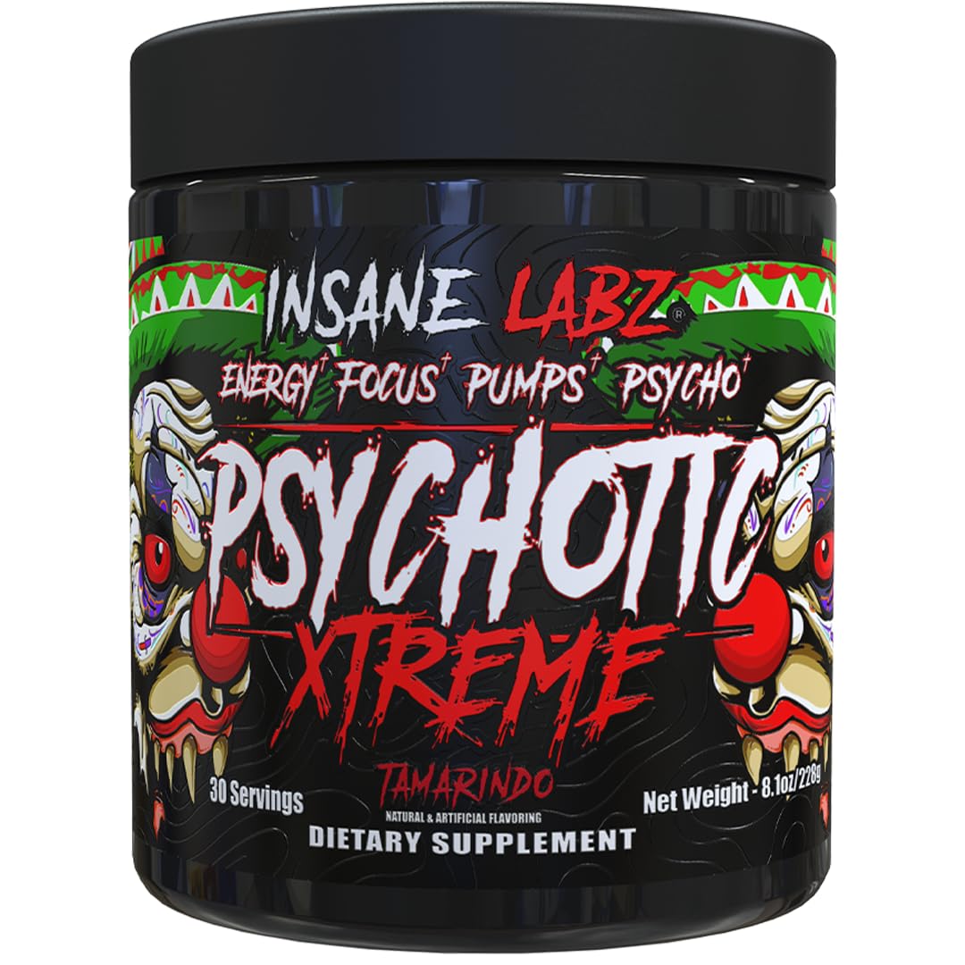Insane Labz Psychotic Xtreme High Stimulant Pre Workout Powder, 8.1 Ounce