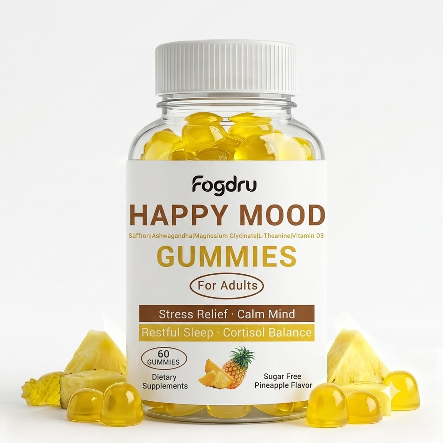Fogdru Happy Mood Gummies, 60 Gummies