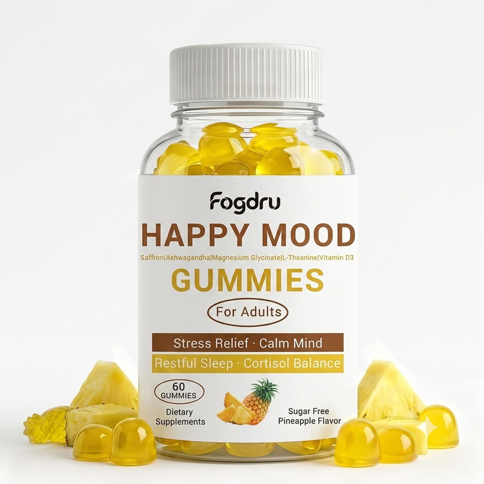 Fogdru Happy Mood Gummies, 60 Gummies