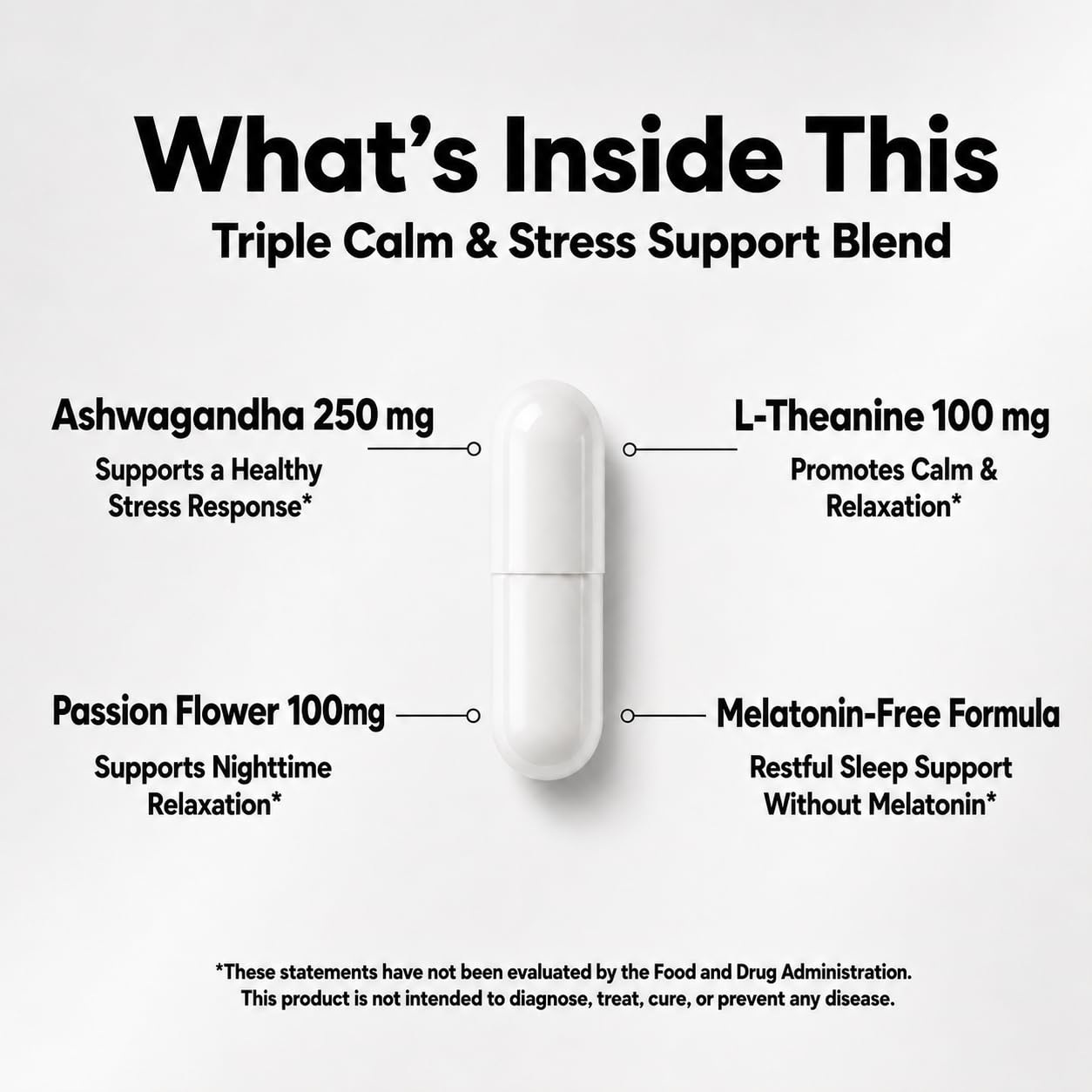 Syloni Cortisol Supplements for Women, Ashwagandha, L-Theanine & Passion Flower, Melatonin-Free Formula for Healthy Stress Response, Calm, Relaxation & Restful Sleep Capsules, 60 Count