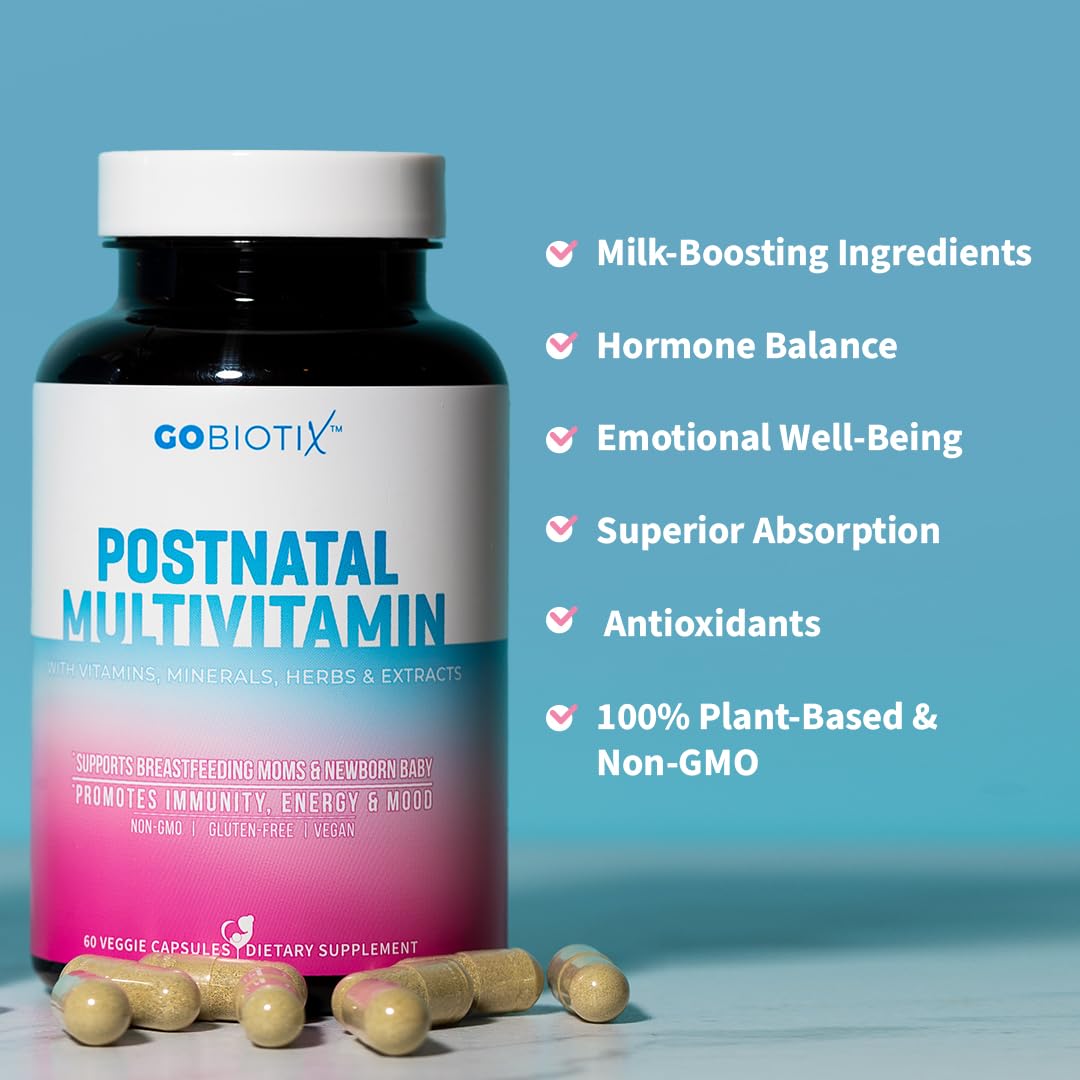 GOBIOTIX Postpartum Vitamins for Breastfeeding Moms Capsules 60 Count