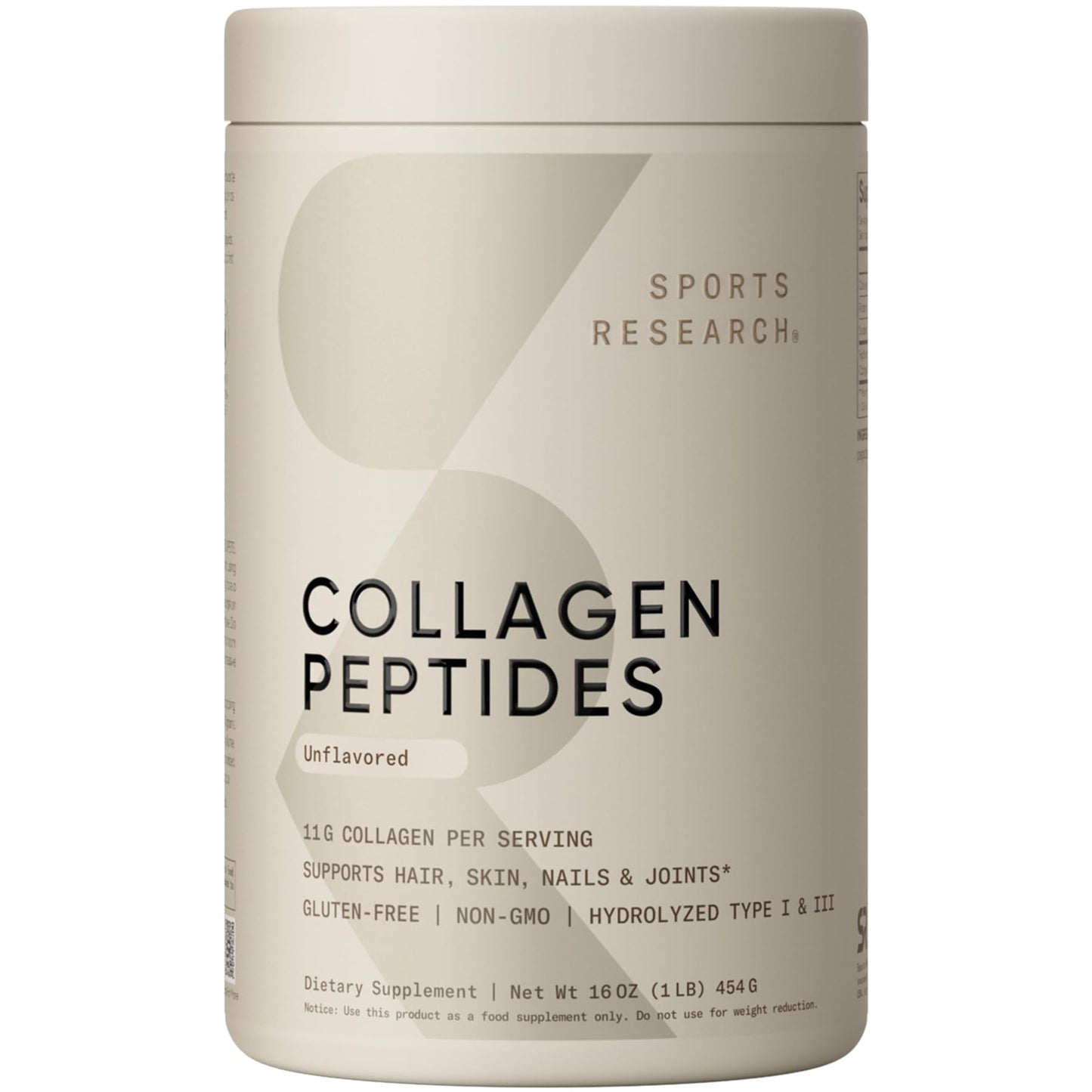 Sports Research Collagen Peptides Protein Powder 16oz
