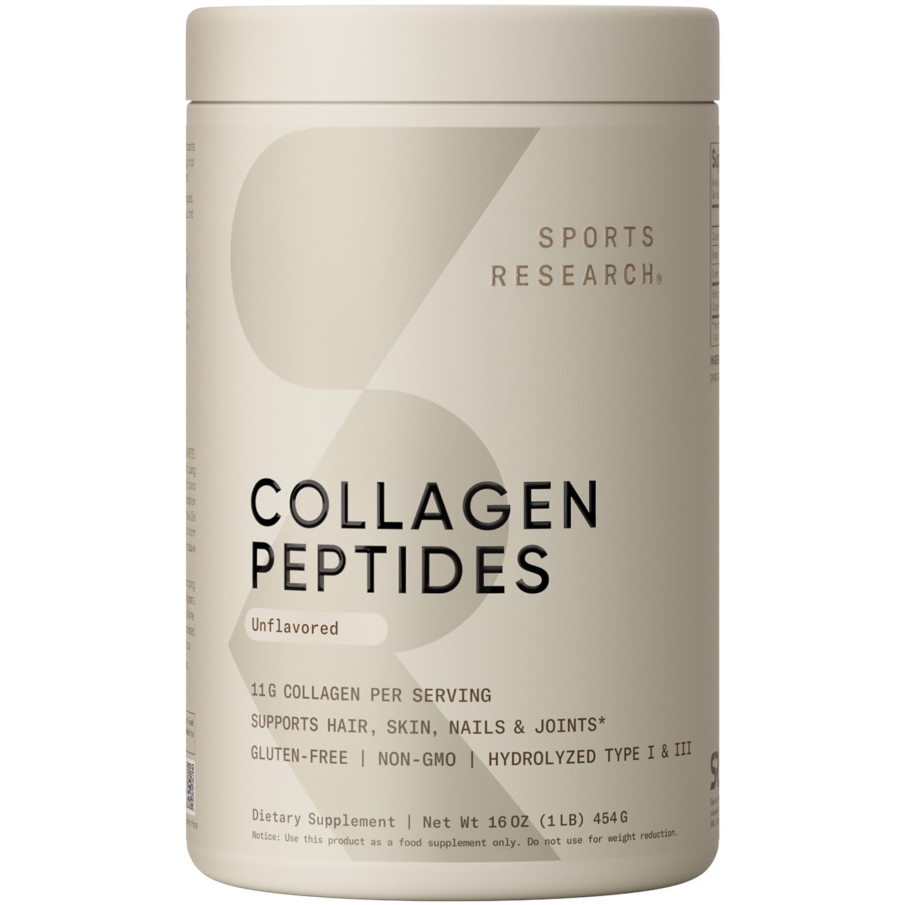 Sports Research Collagen Peptides Protein Powder 16oz