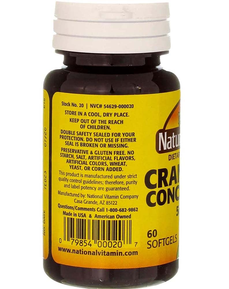 Nature's Blend Cranberry Concentrate 500 mg Softgel 60 Count