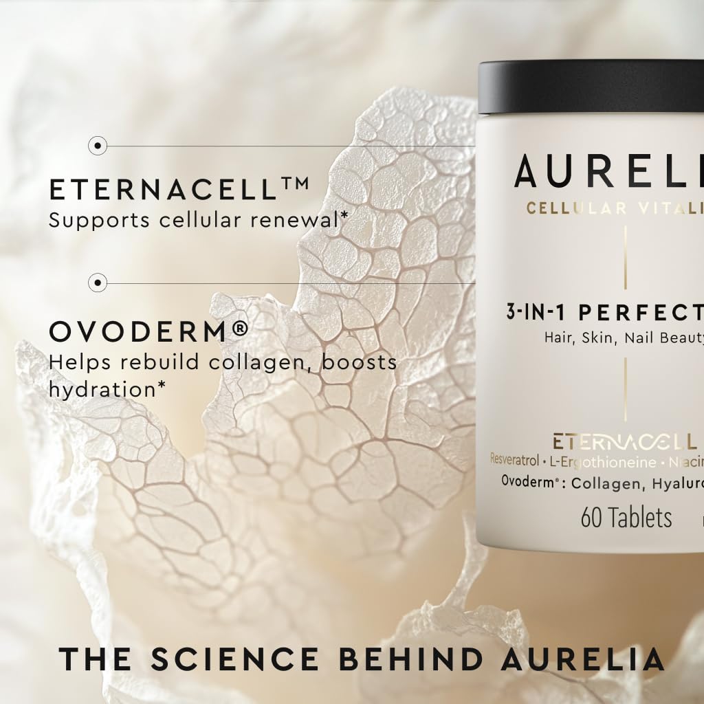 AURELIA 3-in-1 Perfection Advanced Cellular Anti-Aging Supplement Tablet, 60 Tablets