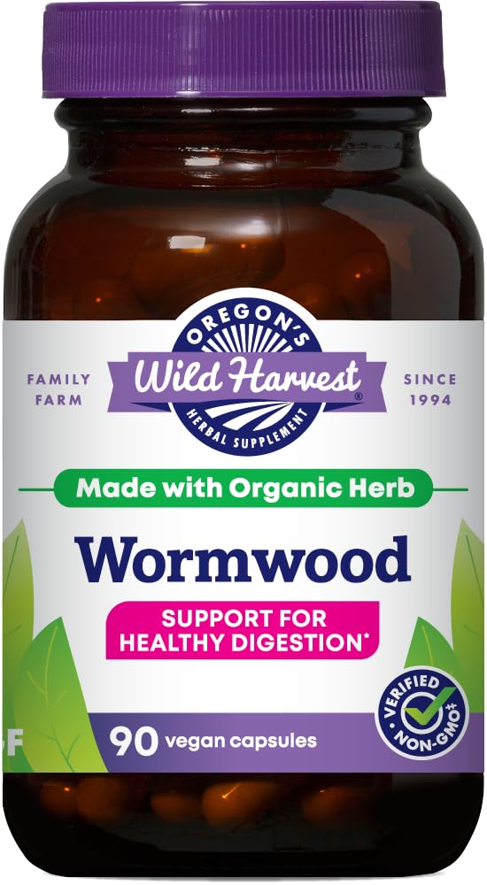 Oregon's Wild Harvest Wormwood Organic Herbal Supplement Capsule, 90 Count