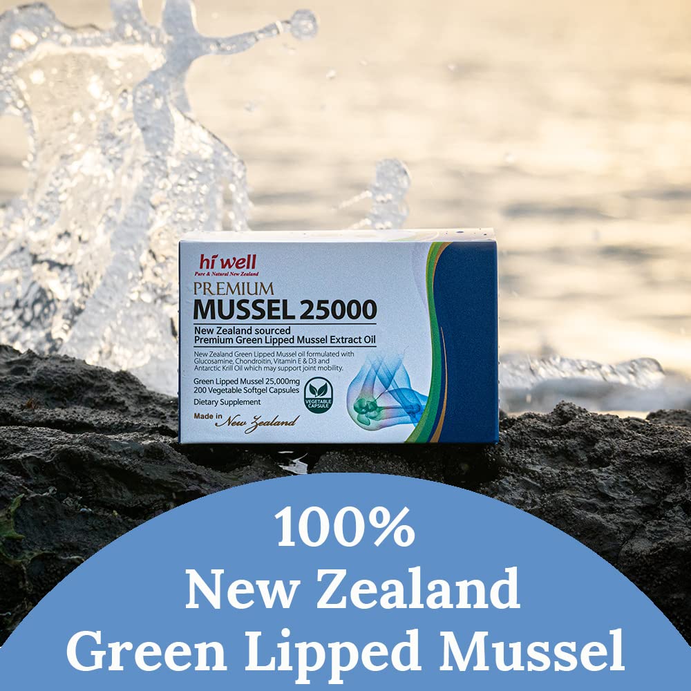 Hi Well Pure & Natural New Zealand Premium Mussel 25000 Softgels 400