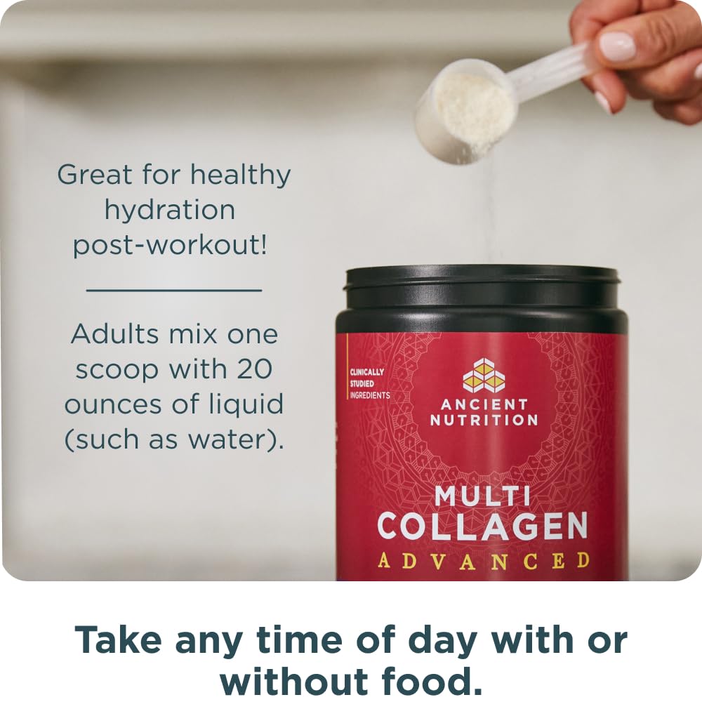 Ancient Nutrition Advanced Multi Collagen Peptides Hydrate, Lemon Lime Powder 17