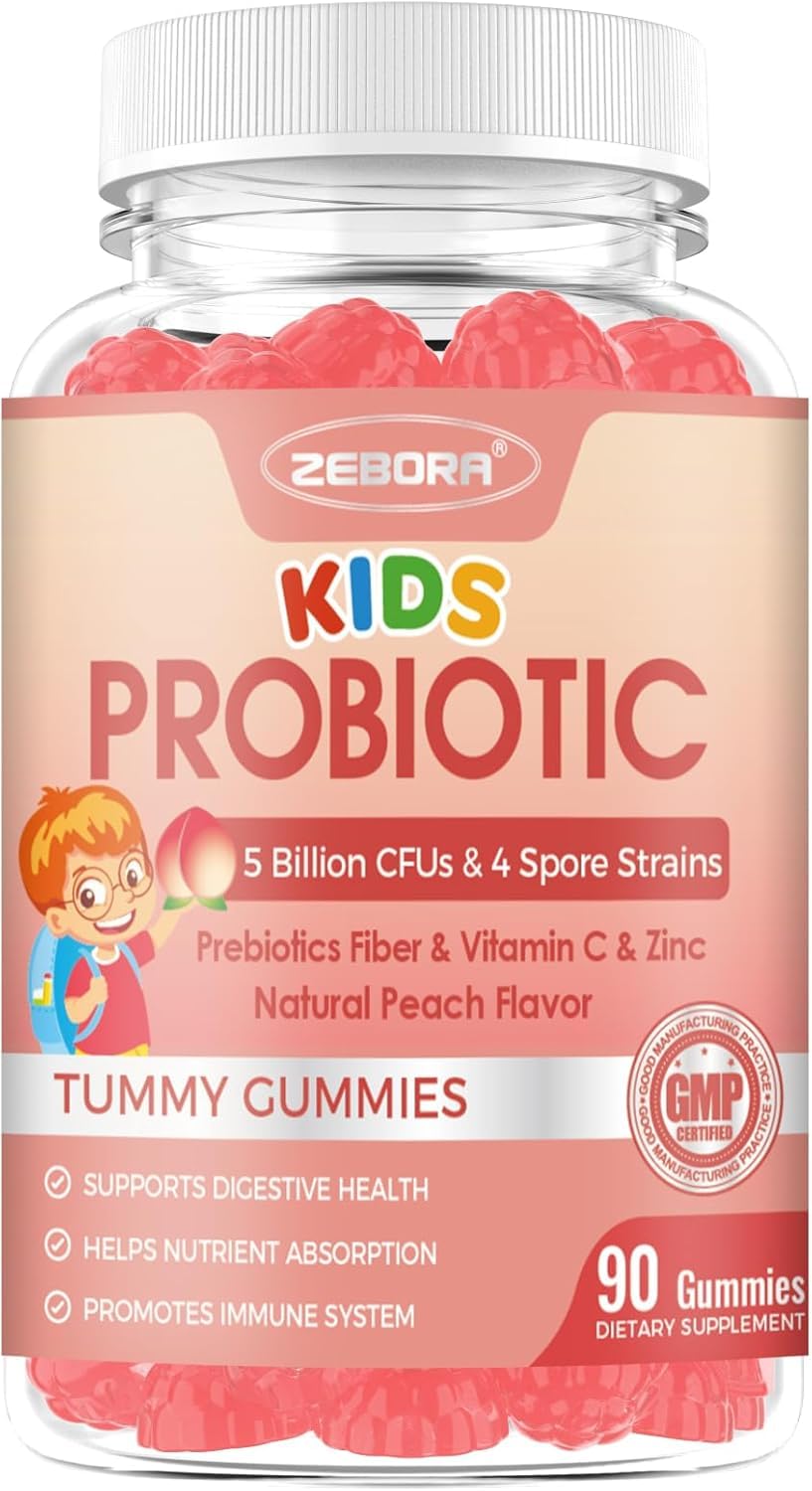 ZEBORA Kids Probiotic-Fiber Gummies 90 Count