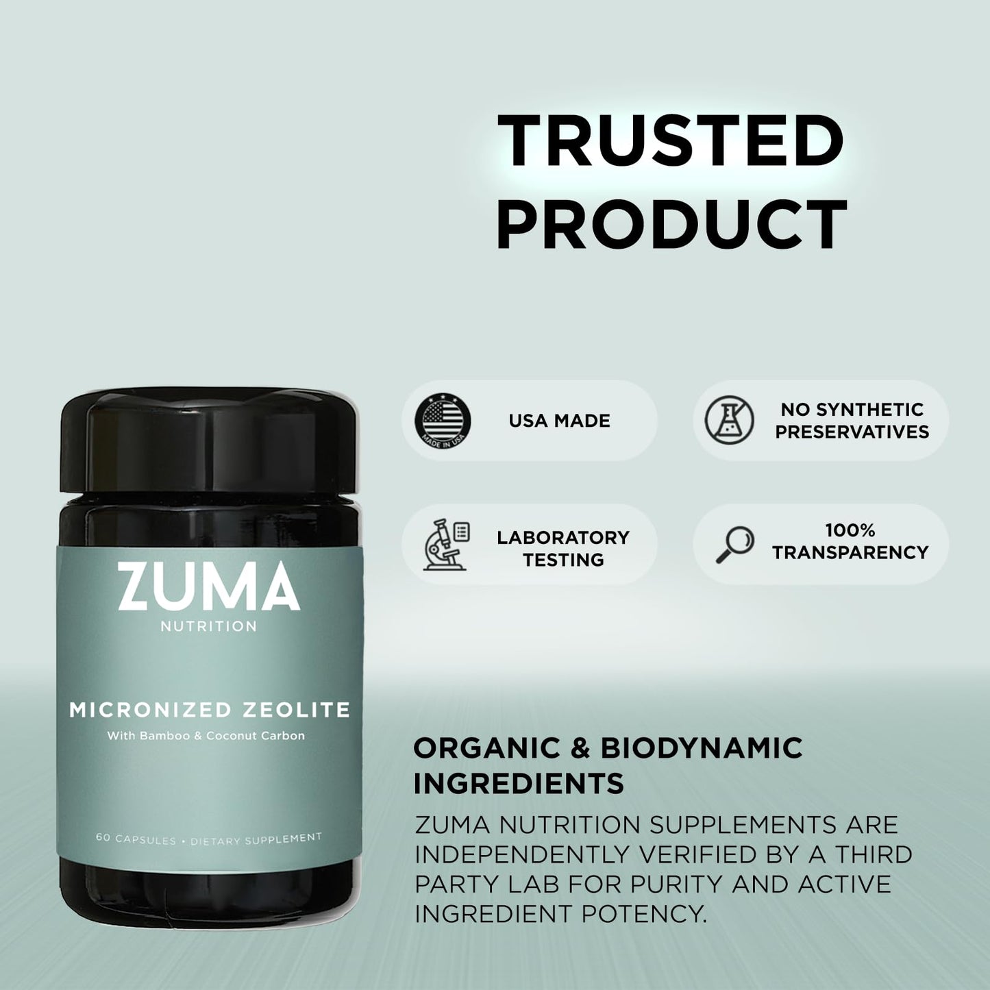 Zuma Nutrition Zeolite Micronized Capsules, 60 Capsules