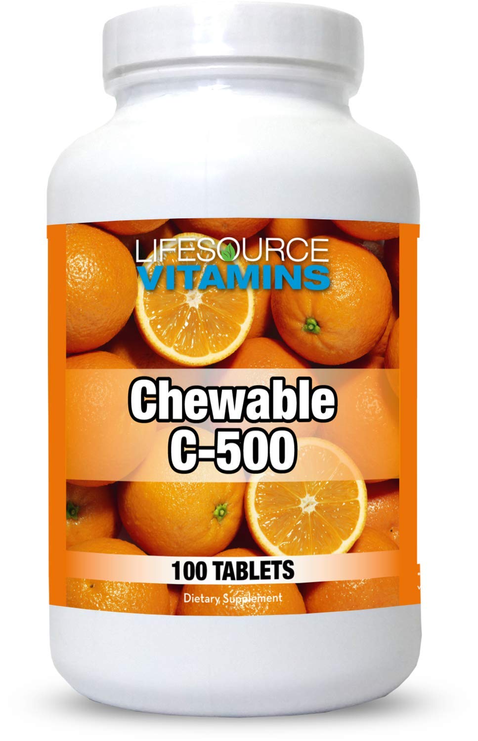 LifeSource Vitamins Vitamin C 500 mg Chewable Tablets, 100 Count