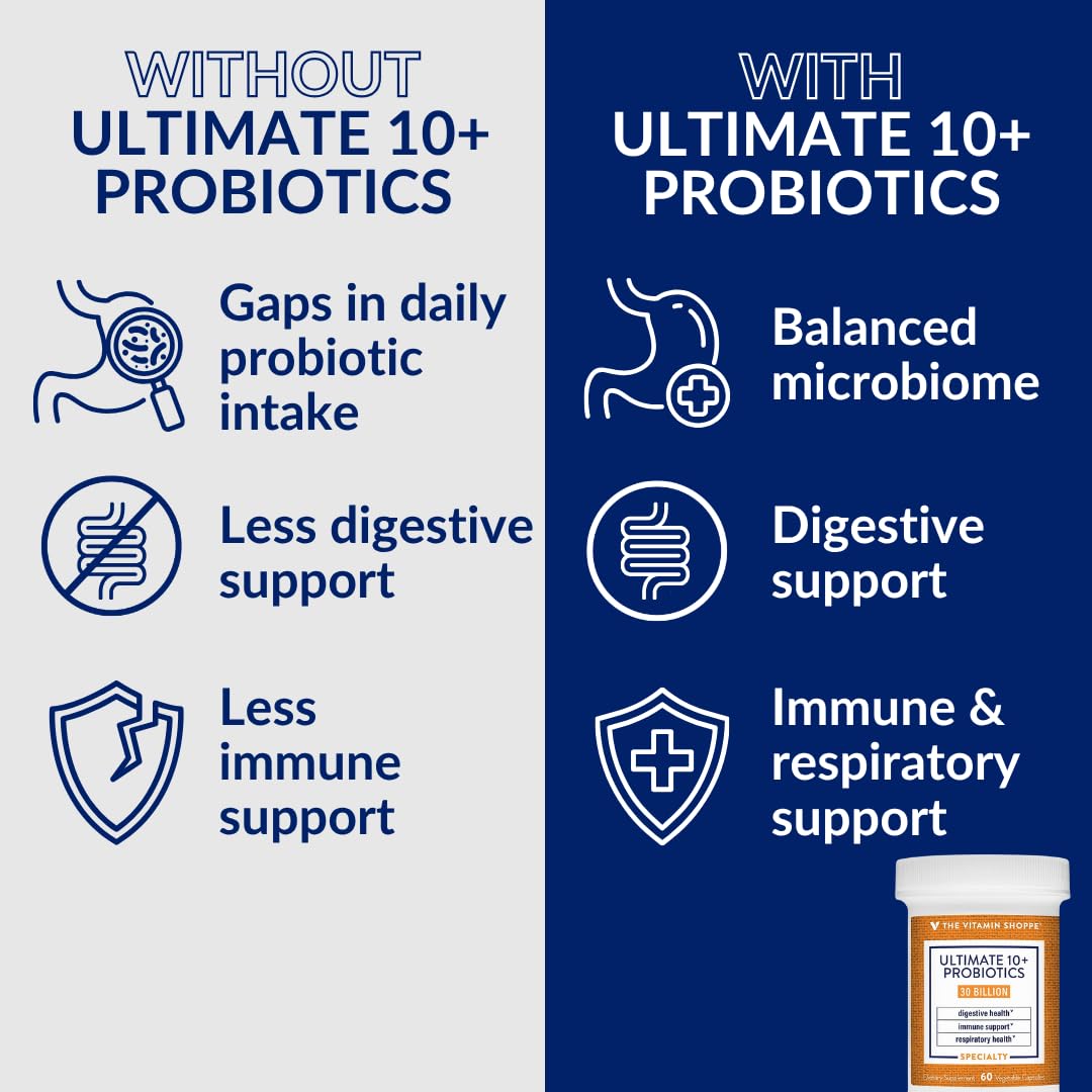 The Vitamin Shoppe Brand Ultimate 10+ Probiotics 13B CFUs Capsules 60 Count