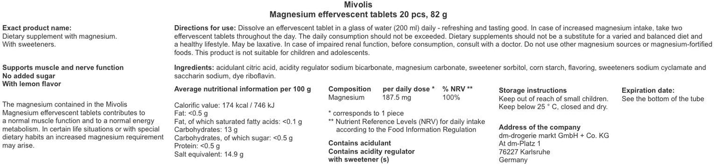 Snana Magnesium Effervescent Tablets 8-Pack