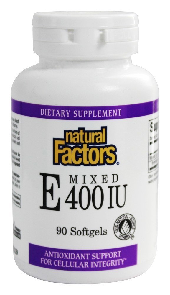 Natural Factors Mixed Vitamin E 400 IU with Mixed Tocopherol Softgels, 90 Count