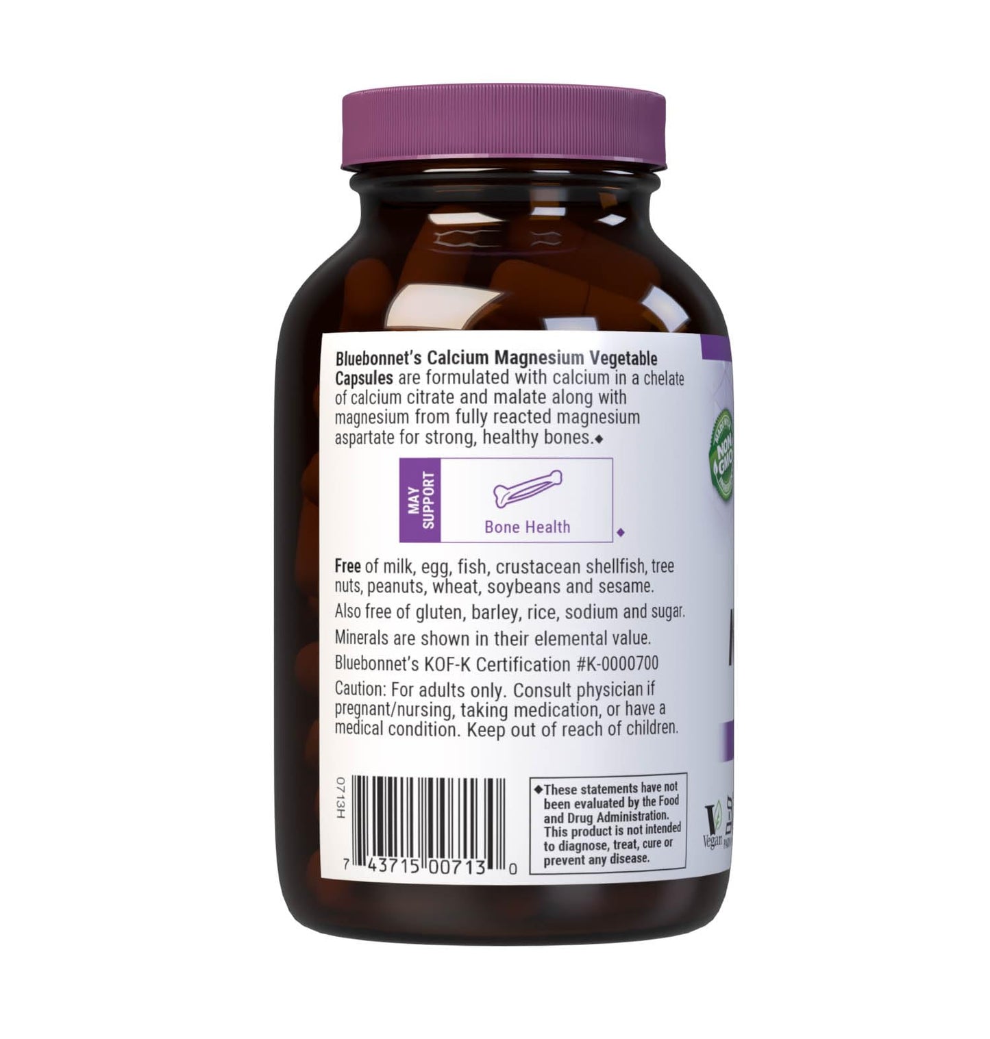 BlueBonnet Calcium & Magnesium Bone Health* Veg Capsules, 90