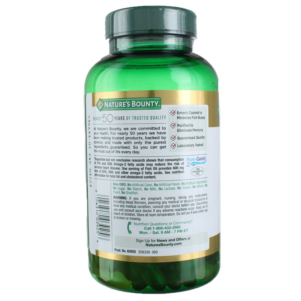 Nature's Bounty Fish Oil 1000 mg Omega-3 Softgels, 660 Count