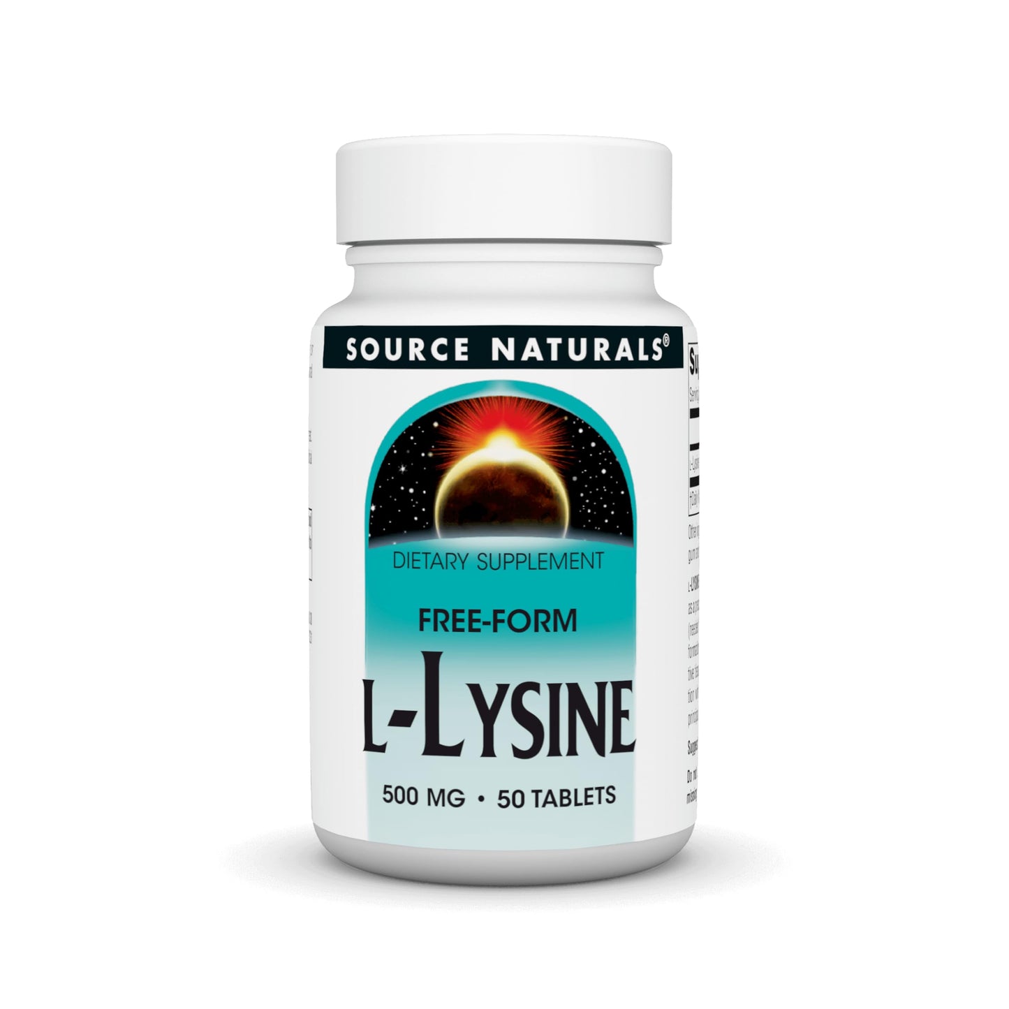Source Naturals L-Lysine Free Form 500 mg Tablet, 50 Tablets
